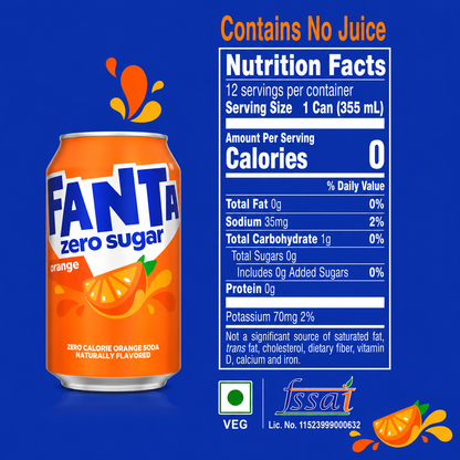 Fanta Orange Zero Sugar 330ml - Nosh Products