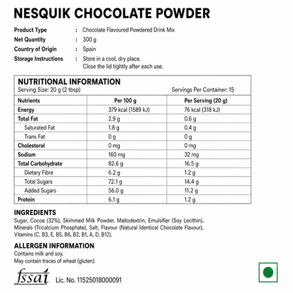 Nesquik Chocolate Powder 300gm