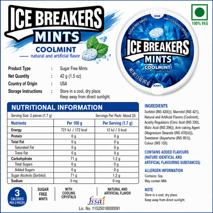 Icebreakers Mints Cool Mint 42gm - Nosh Products