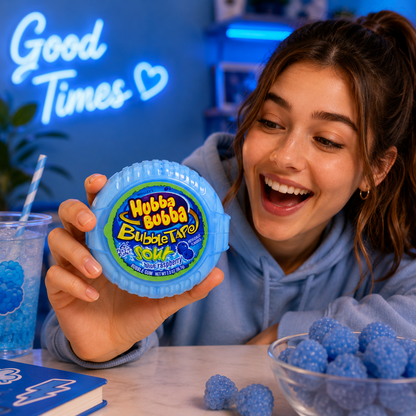 Hubba Bubba Tape Sour Blue Raspberry Chewing Gum 56gm - Nosh Products