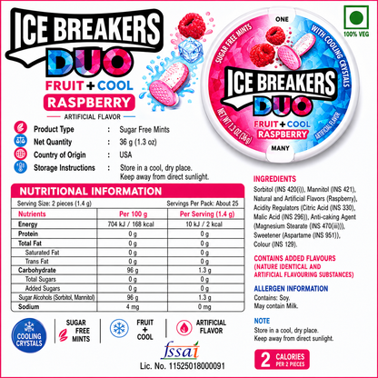 Icebreakers Mints Raspberry Mint 42gm
