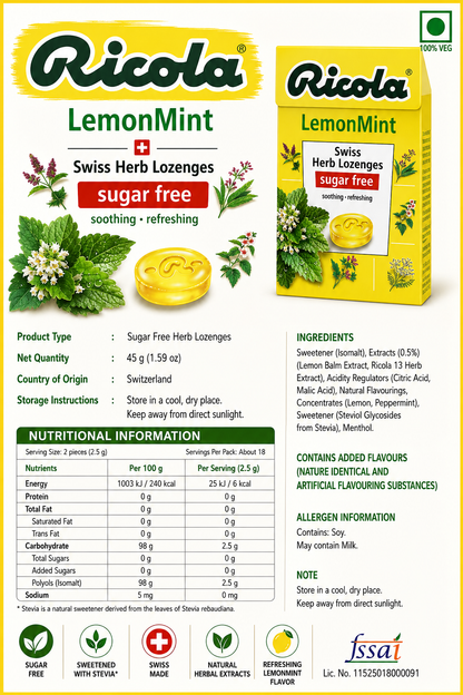 Ricola Lemonmint Mints 45gm