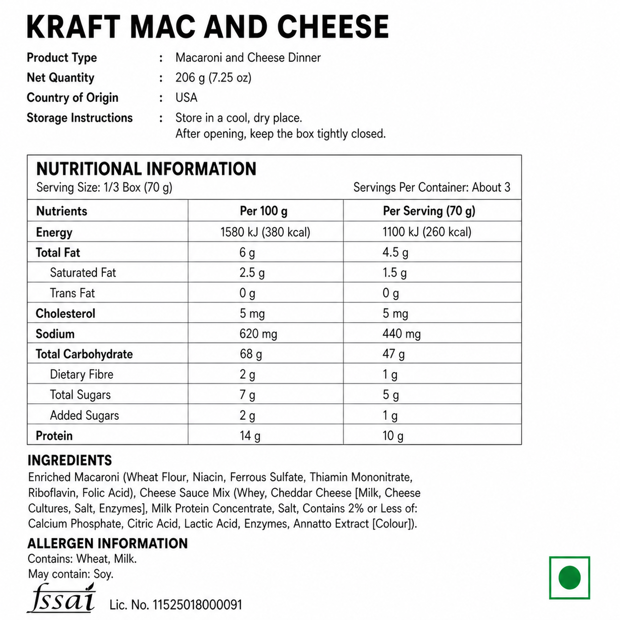 Kraft Macaroni And Cheese Original Dinner Box 156gm - Nosh Products