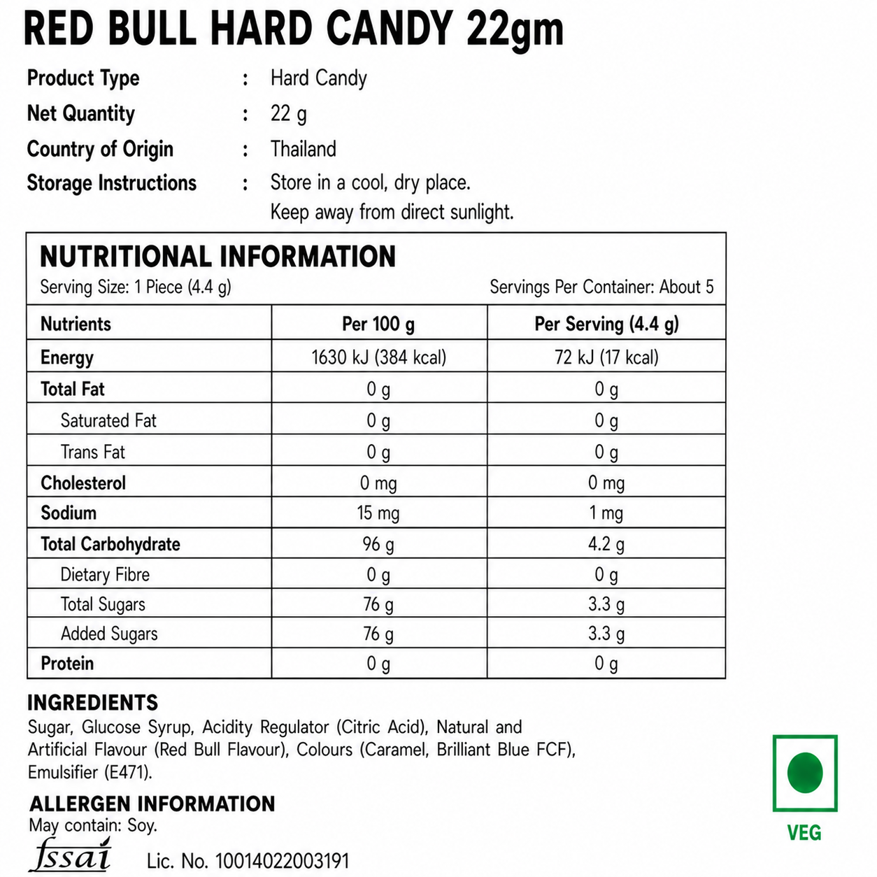 Red Bull Hard Candy 22gm