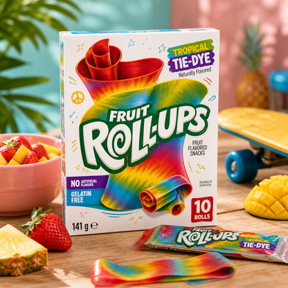 Fruit Roll Ups Tropical Tie-Dye Candy 141gm - Nosh Products