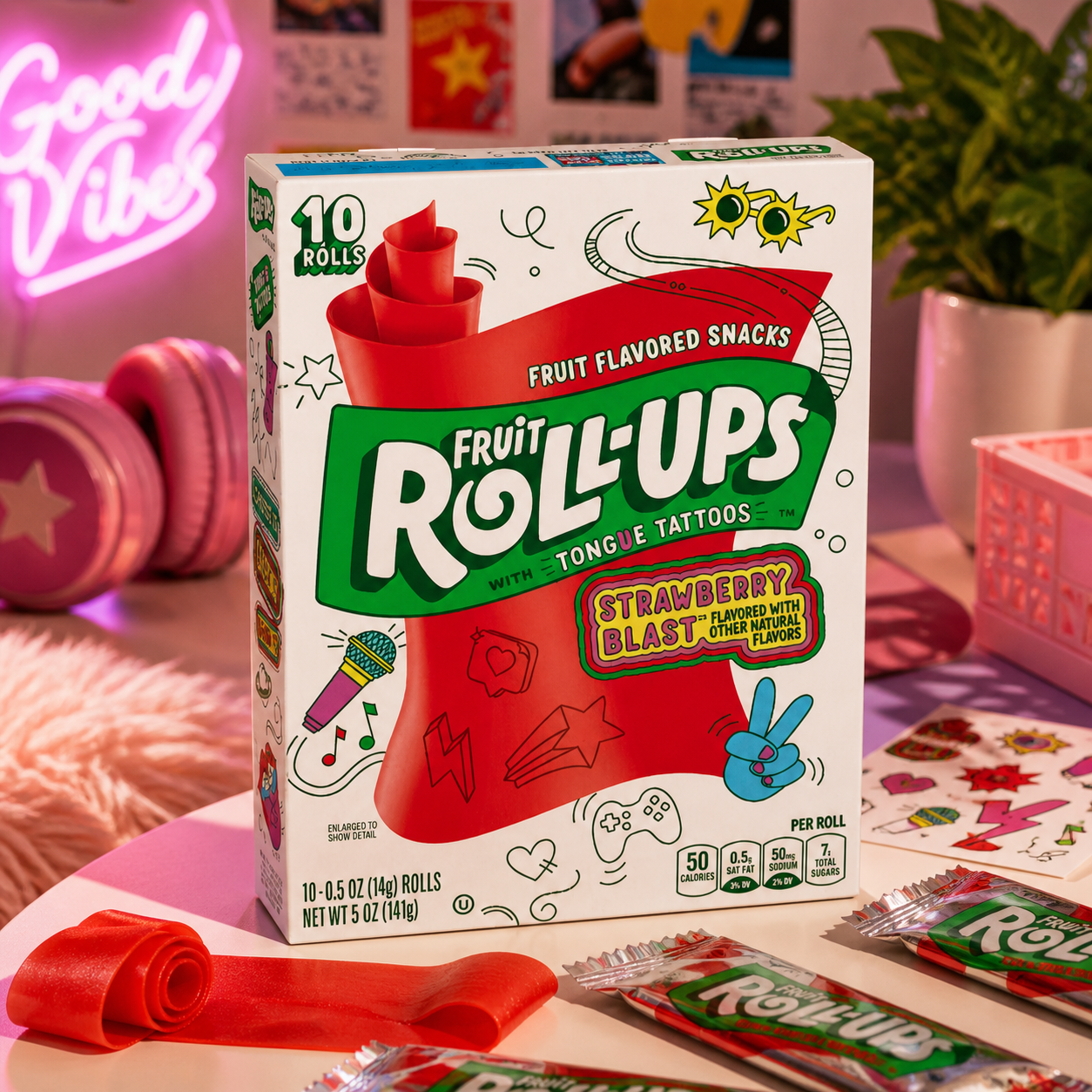 Fruit Roll Ups Strawberry Sensation Candy 141gm - Nosh Products
