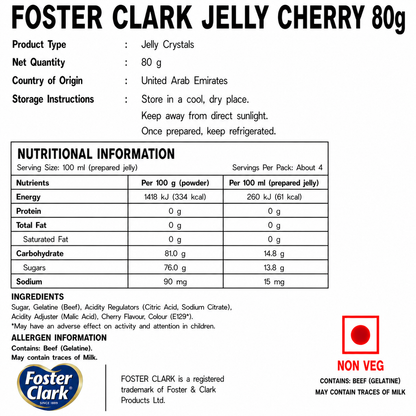 Foster Clark Jelly Cherry 80gm - Nosh Products