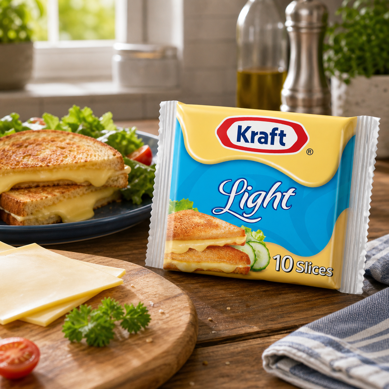 Kraft Cheese Slices Lite (10 Slices) - Nosh Products
