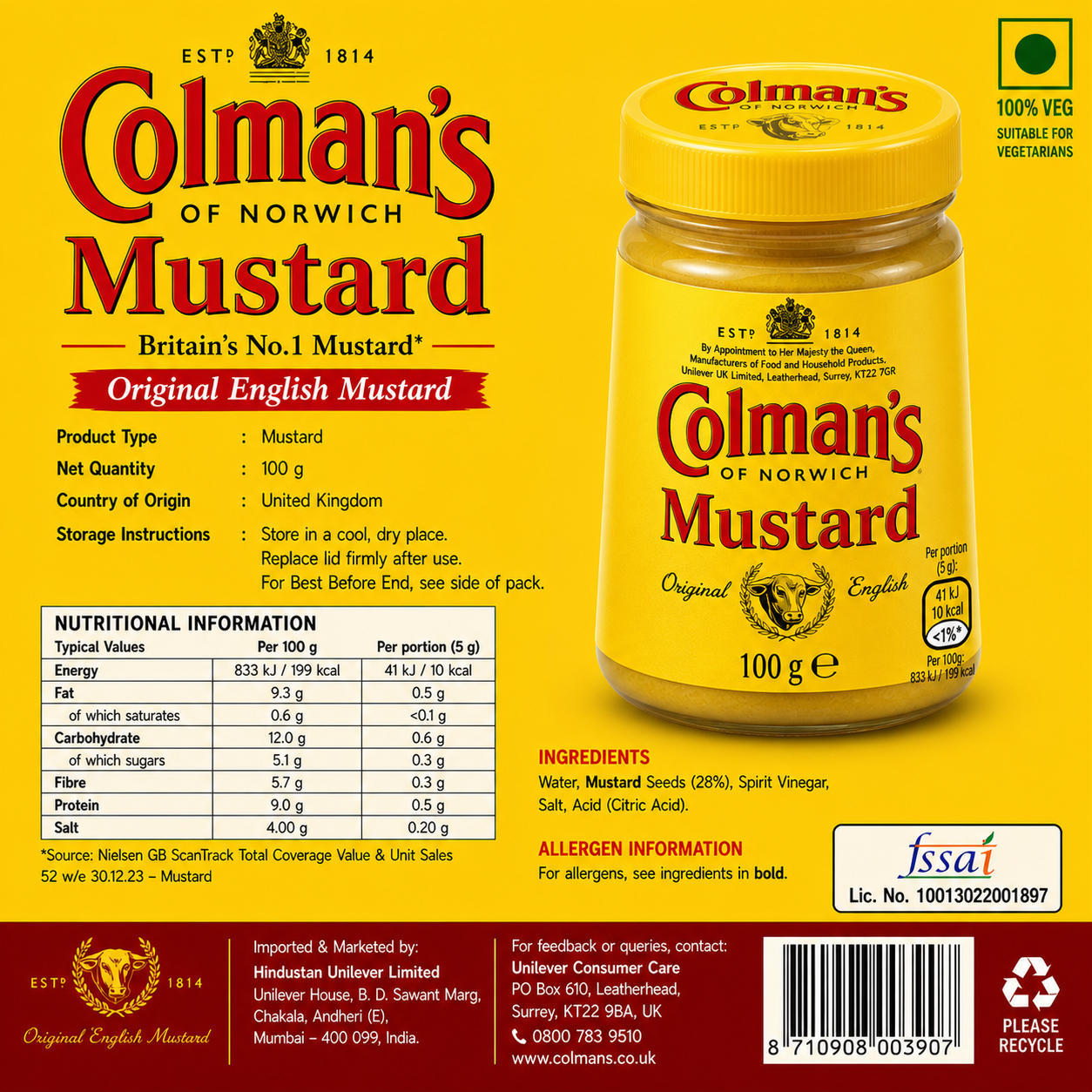 Colman Mustard 100gm - Nosh Products