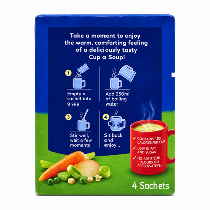 Batchelor's Cup-A-Soup Cream Of Vegetable (4 Cups) Imported From UK