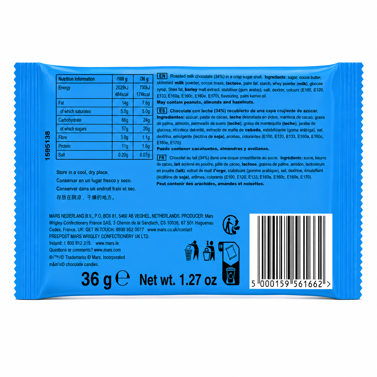 M&M Crispy 36gm (Pack of 24) Imported From USA