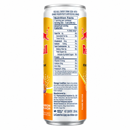 Red Bull Energy Drink Zero Sugar Orange Passionfruit 250ml