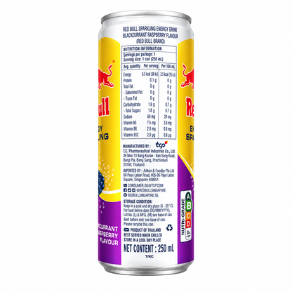 Red Bull Energy Drink Zero Sugar Blackcurrant And Rapsberry 250ml
