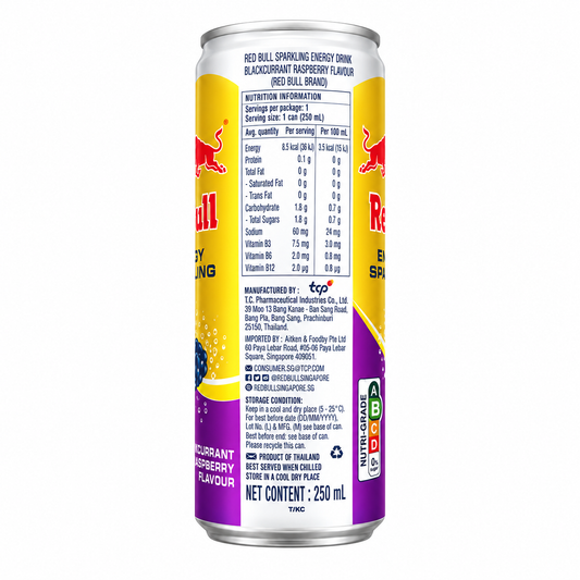 Red Bull Energy Drink Zero Sugar Blackcurrant And Rapsberry 250ml