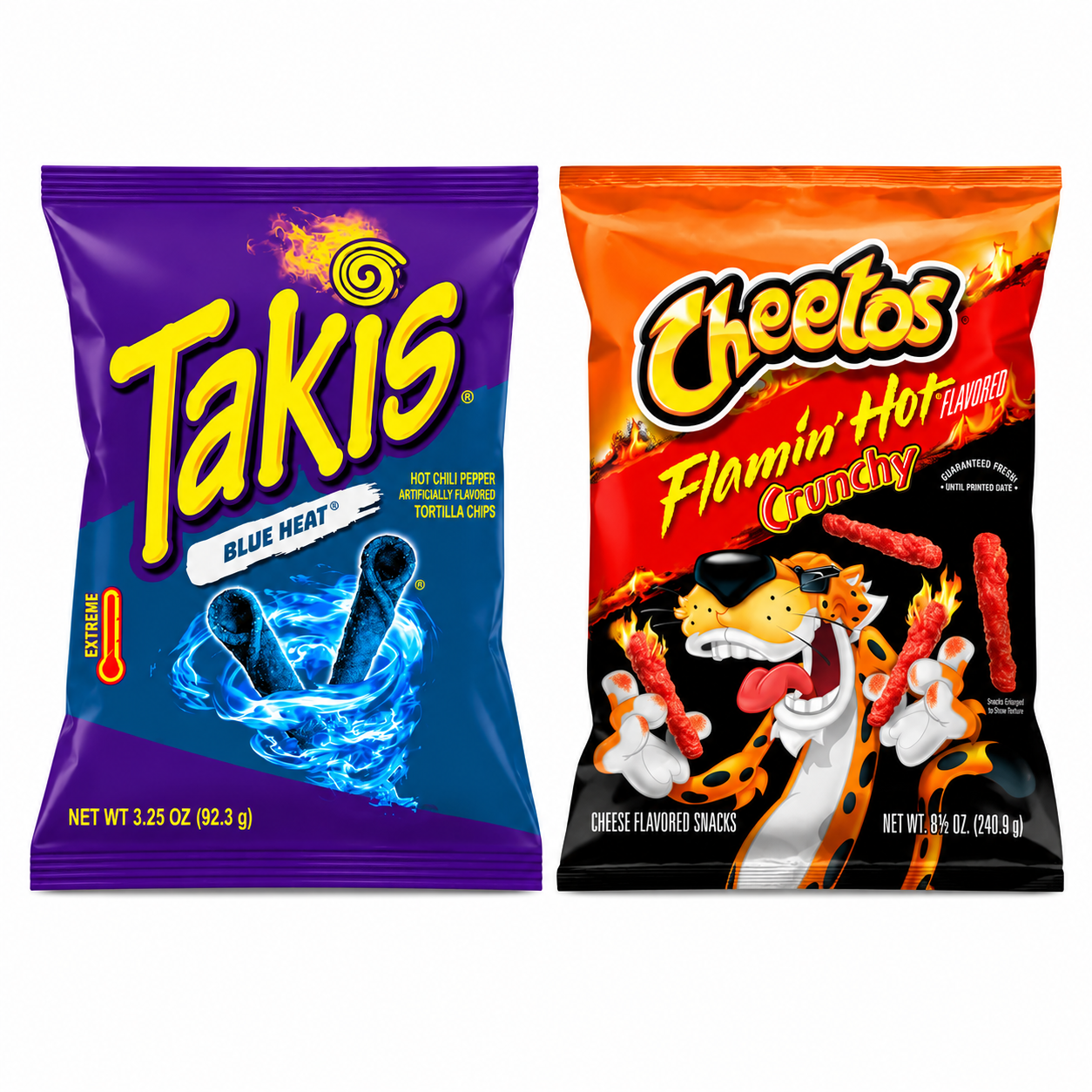 Cheetos Flaming Hot And Takis Blue Heat Bundle Pack