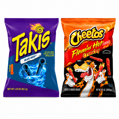 Cheetos Flaming Hot And Takis Blue Heat Bundle Pack