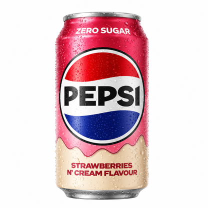 Pepsi Strawberries And Cream Soda Zero Sugar 330ml Imported From UK