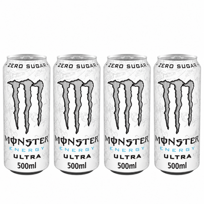 Monster White Energy Drink Zero Sugar 500ml (Pack of 4) Imported From UK