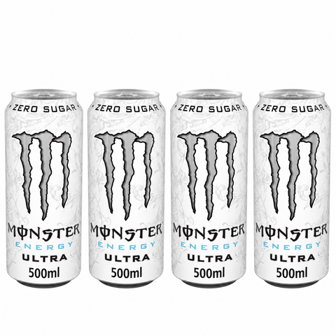 Monster White Energy Drink Zero Sugar 500ml (Pack of 4) Imported From UK
