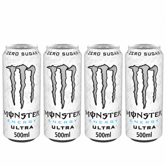 Monster White Energy Drink Zero Sugar 500ml (Pack of 4) Imported From UK