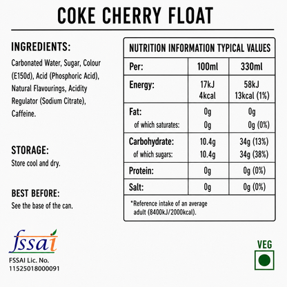 Coke Cherry Float 330ml Imported From UK