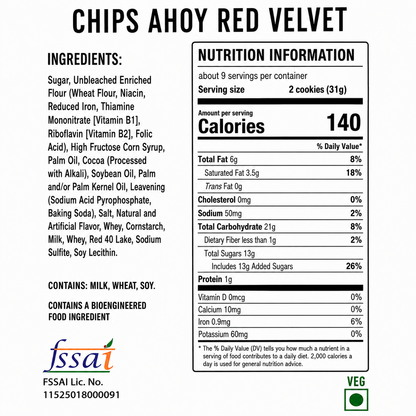 Chips Ahoy Red Velvet Imported From USA 227gm Imported From USA