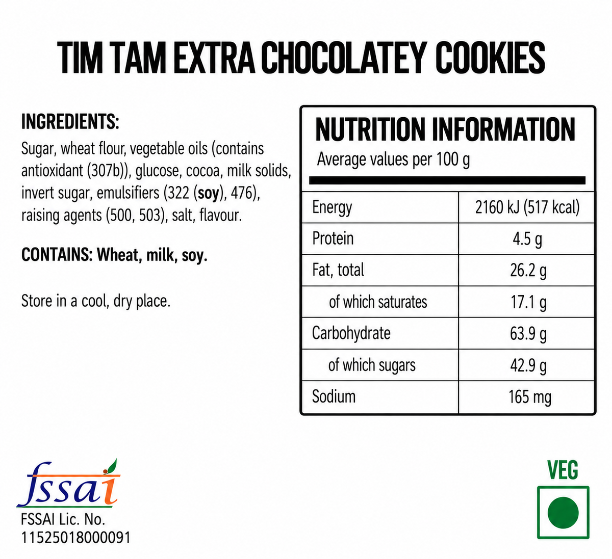 Tim Tam Extra Chocolatey Cookies 200gm