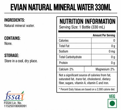 Evian Water 330ml Imported From France