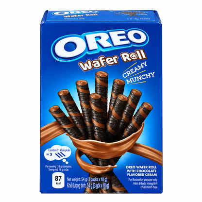 Oreo Dutch Wafer Roll Double Cocoa 50gm Imported From Asia