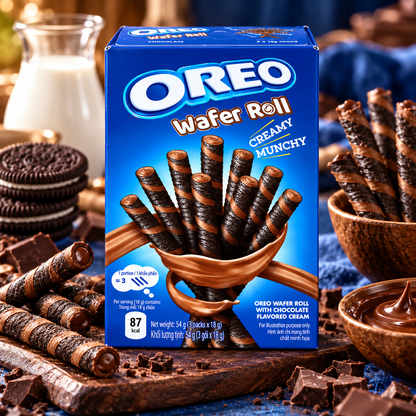 Oreo Dutch Wafer Roll Double Cocoa 50gm Imported From Asia