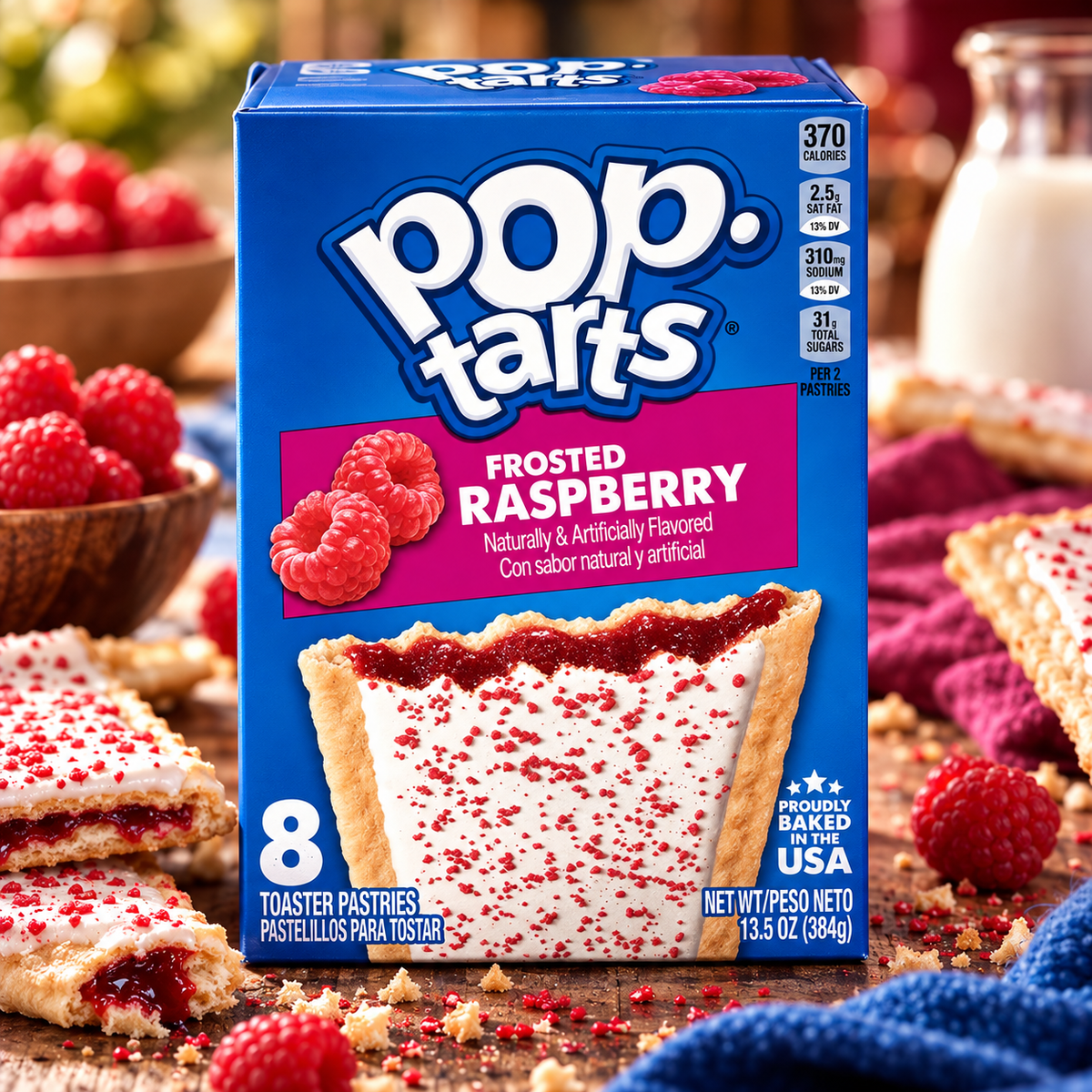 Kellogg's Pop Tart Frosted Raspberry 384gm Imported From USA