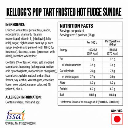 Kellogg's Pop Tart Frosted Hot Fudge Sundae 384gm Imported From USA