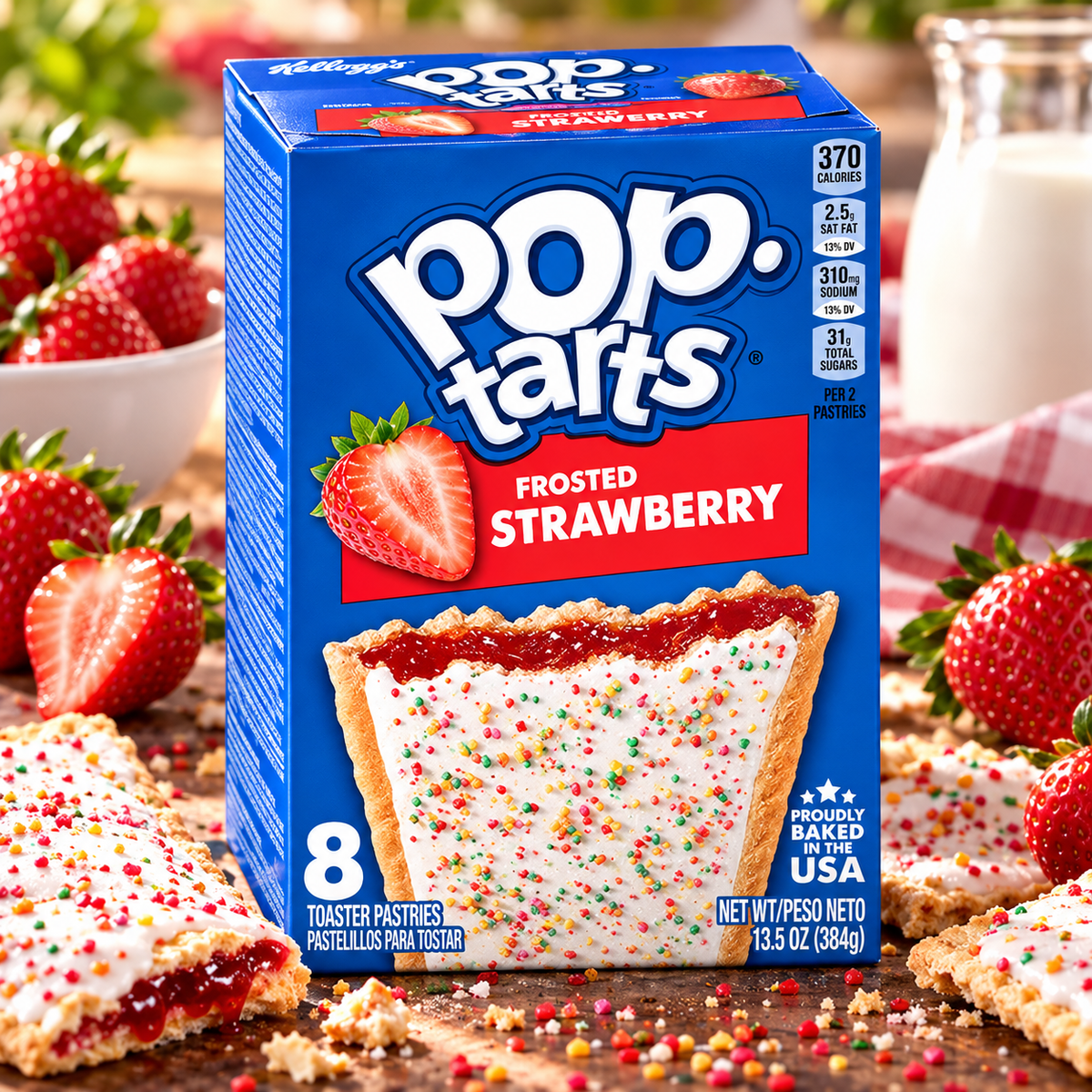 Kellogg's Pop Tart Frosted Strawberry 384gm Imported From USA