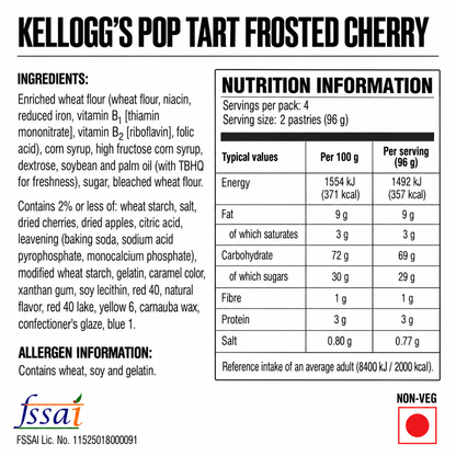 Kellogg's Pop Tart Frosted Cherry 384gm Imported From USA
