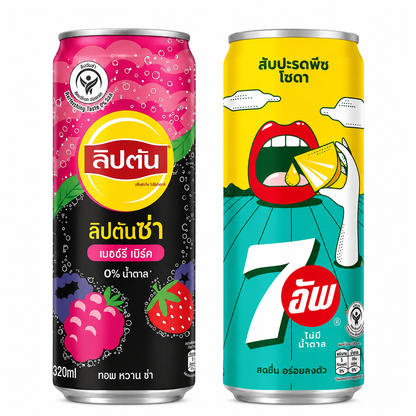 Lipton Berry Sparkling Zero Sugar And 7up Peach And Pineapple Bundle Pack