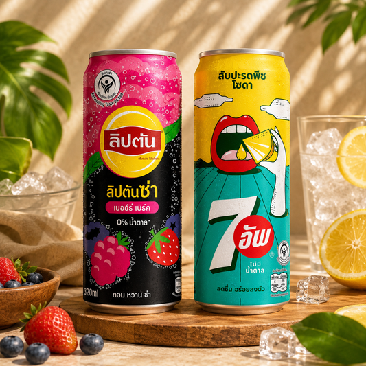 Lipton Berry Sparkling Zero Sugar And 7up Peach And Pineapple Bundle Pack - Nosh Products