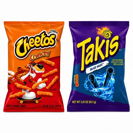Cheetos Crunchy And Takis Blue Heat Bundle Pack