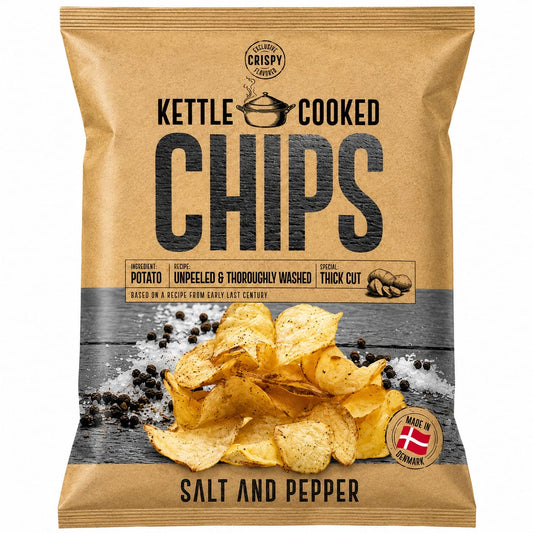 Kettle Cooked Chips Sea Salt And Black Pepper 150gm Imported From Denmark