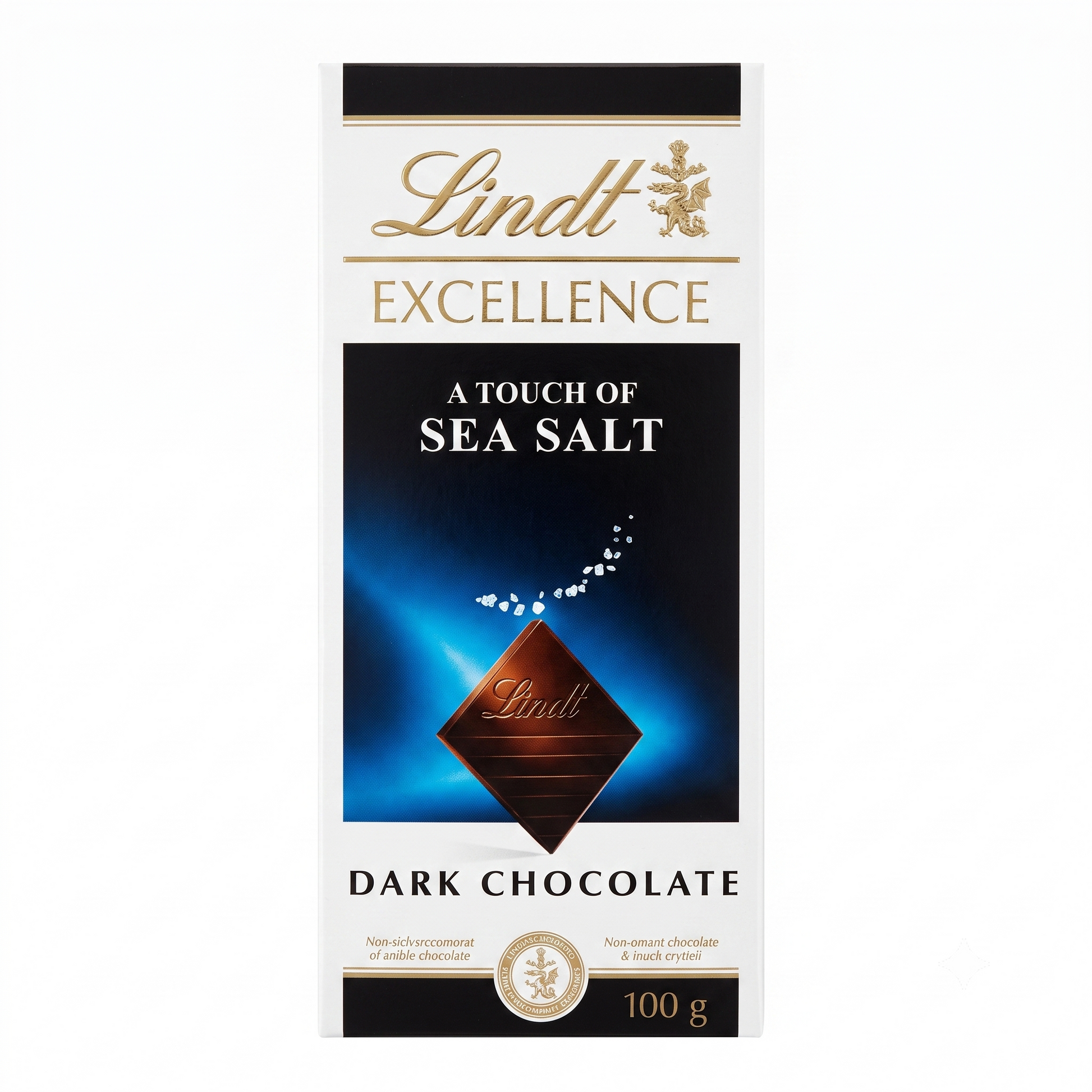 Lindt Excellence Dark Chocolate Touch Of Sea Salt 100gm Global Import - Nosh Products
