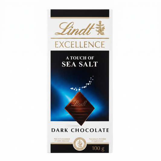 Lindt Excellence Dark Chocolate Touch Of Sea Salt 100gm Global Import