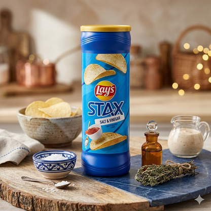 Lays Stax Salt And Vinegar Chips 155gm - Nosh Products