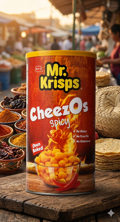 Mr Krisps Spicy Cheese Balls Cannister 80gm - Nosh Products