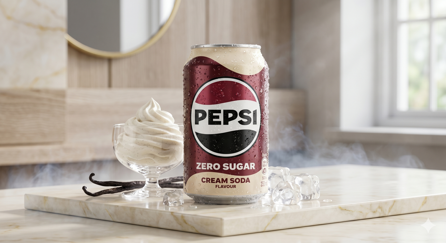 Pepsi Cream Soda Zero Sugar 330ml - Nosh Products
