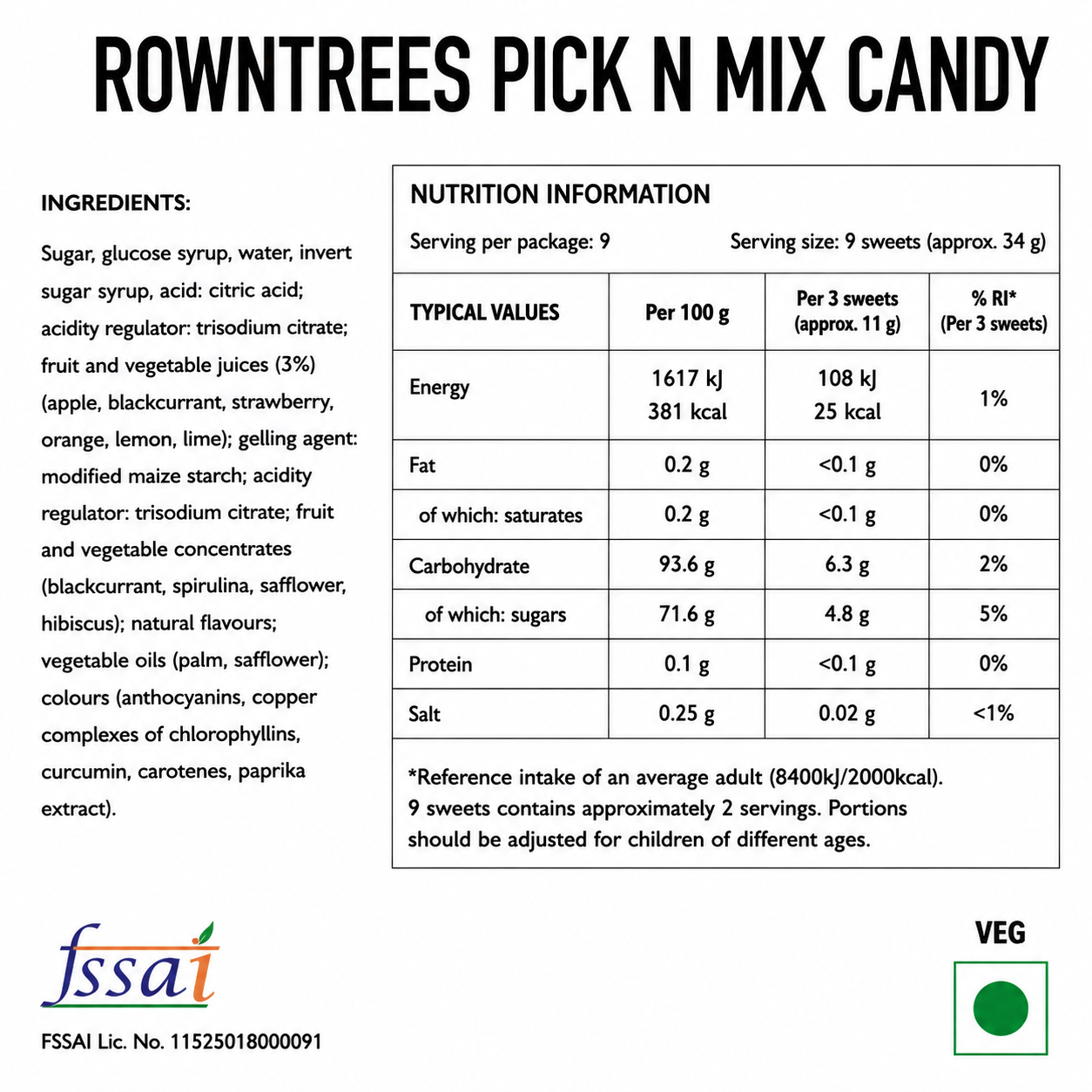 Rowntrees Pick N Mix Candy 120gm Imported From UK