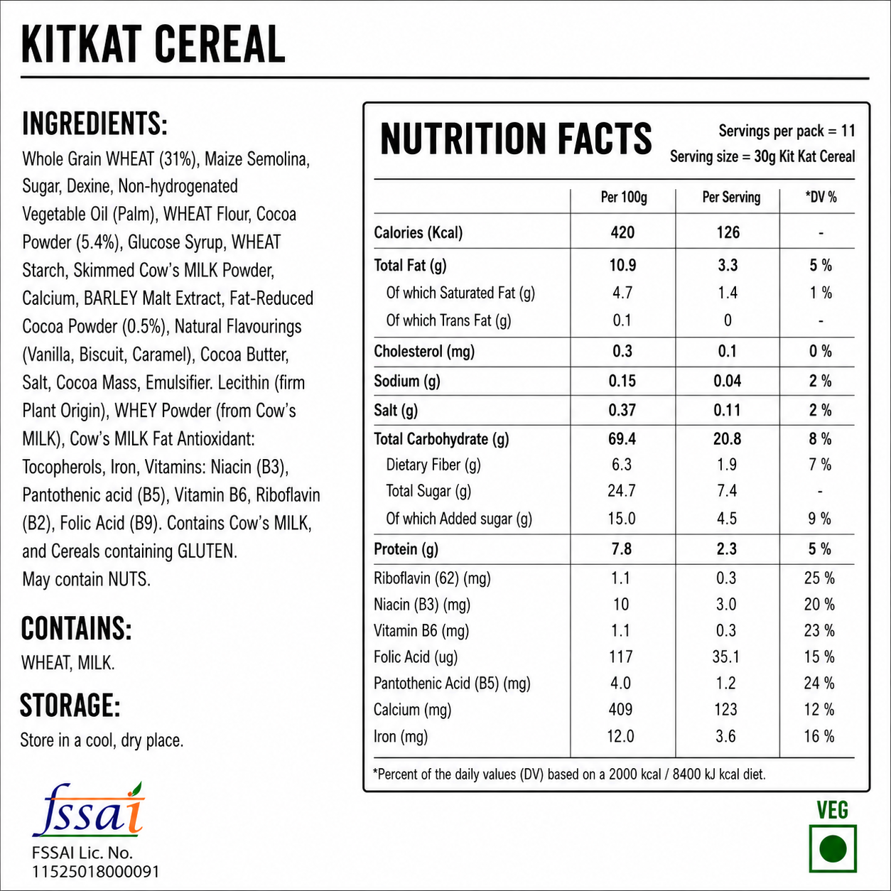 Kit Kat Cereal 330gm Imported From UK - Nosh Products