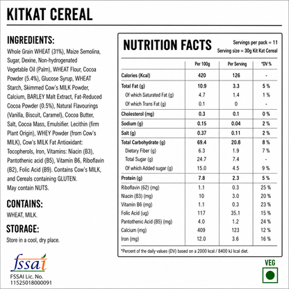 Kit Kat Cereal 330gm Imported From UK - Nosh Products