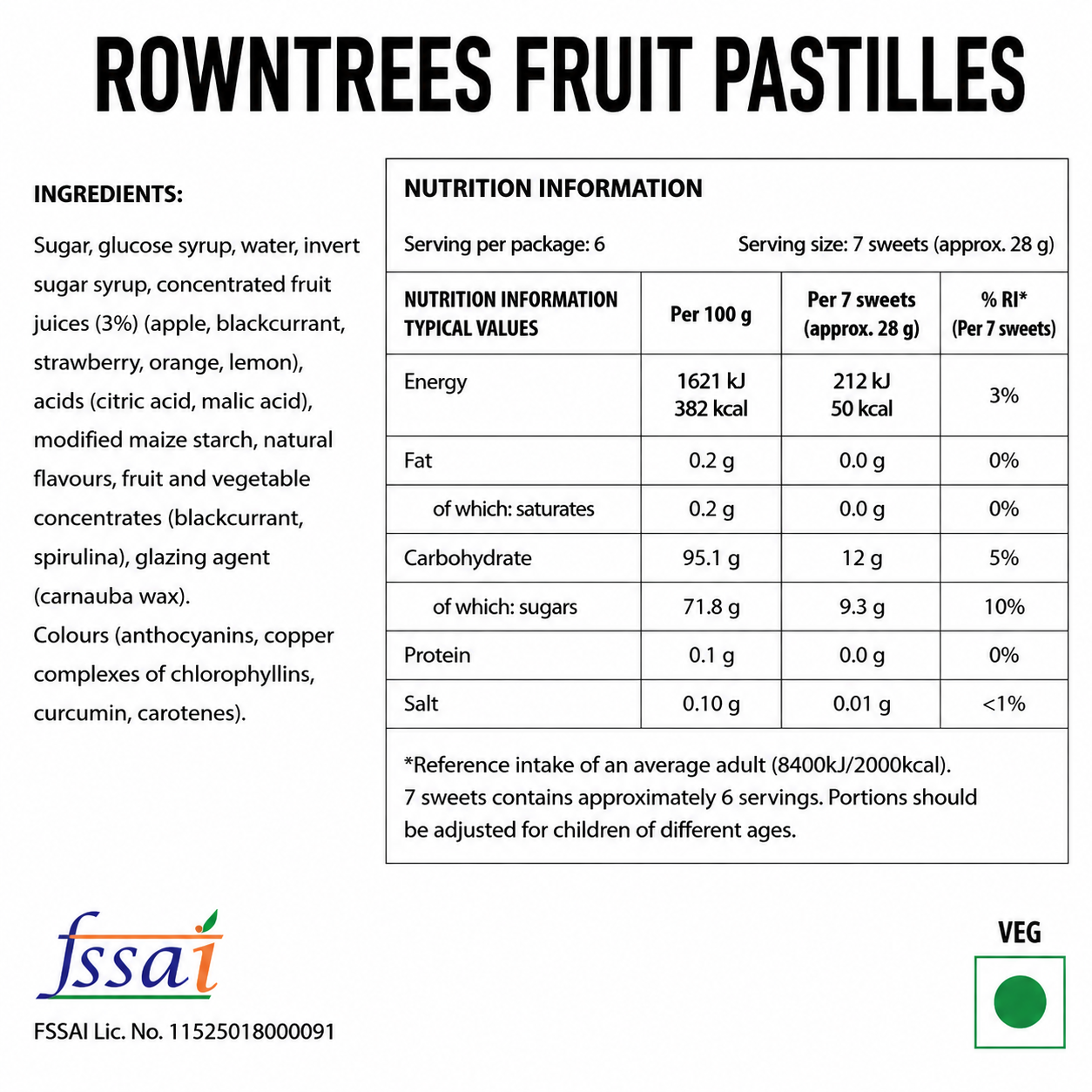 Rowntrees Fruit Pastilles Candy 120gm Imported From UK - Nosh Products