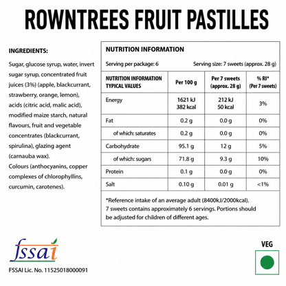 Rowntrees Fruit Pastilles Candy 120gm Imported From UK - Nosh Products
