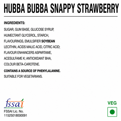 Hubba Bubba Tape Seriously Strawberry Chewing Gum 56gm Imported From USA/UK - Nosh Products