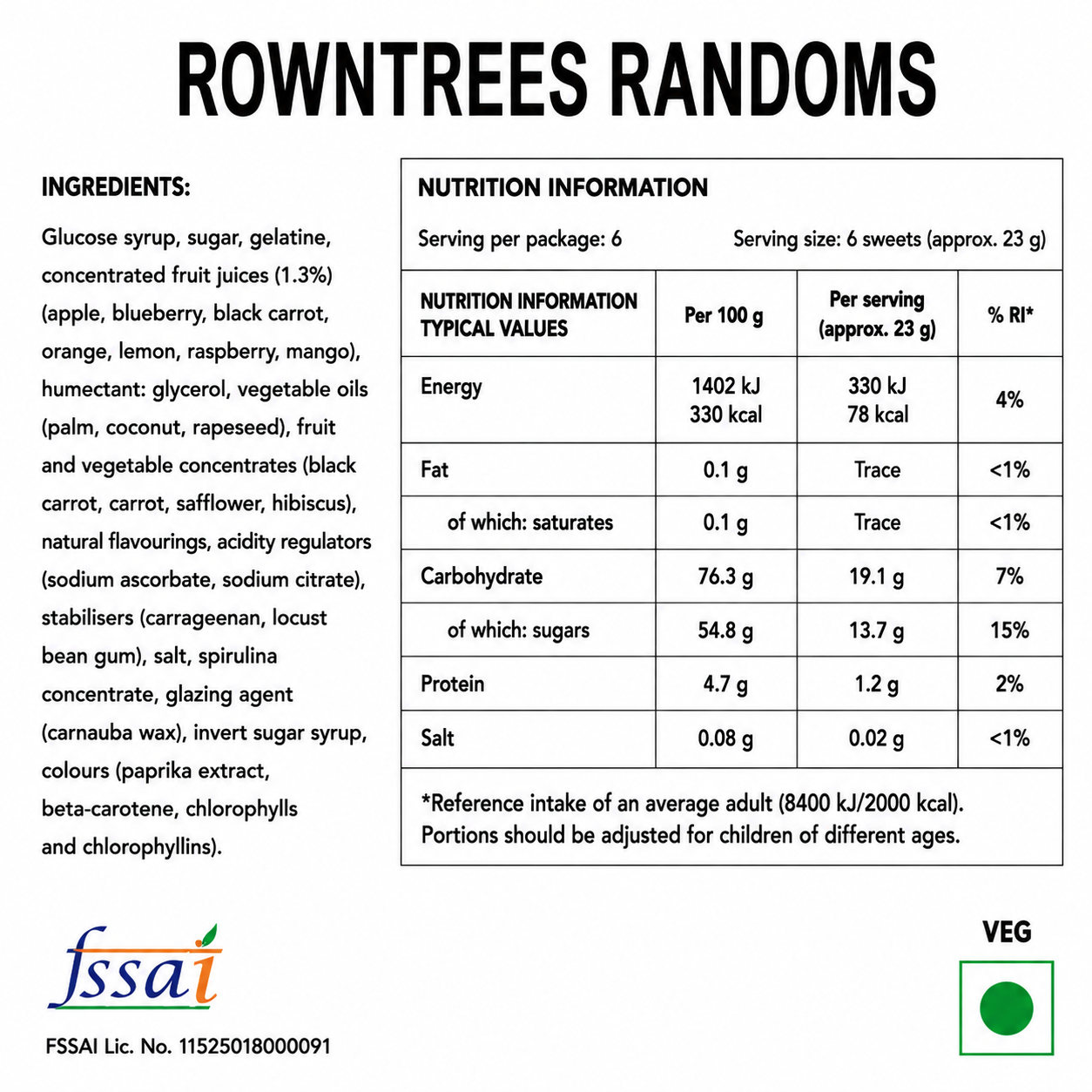 Rowntrees Randoms Candy 120gm Imported From UK